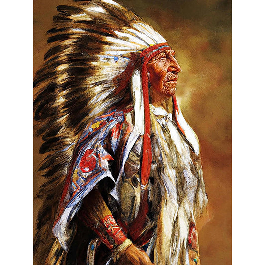 Indians - Full Round Drill Diamond Painting 30*40CM