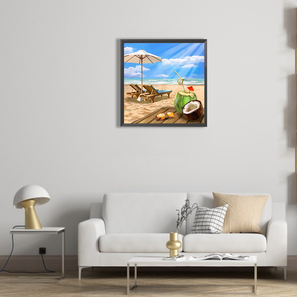 Beach Chair - Full Round Drill Diamond Painting 30*30CM