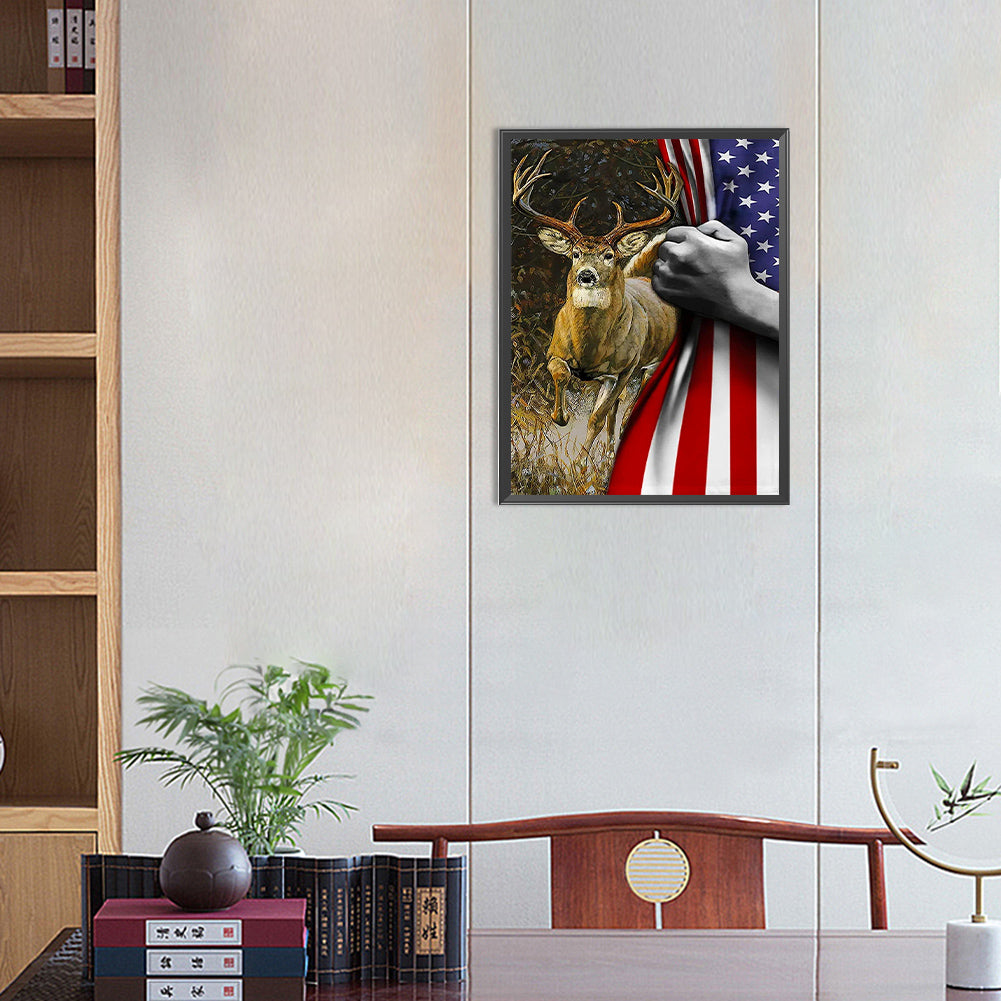 Reindeer - Full Round Drill Diamond Painting 30*40CM