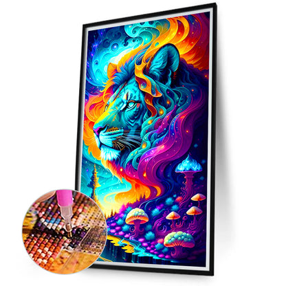 Temperament Lion - Full Round Drill Diamond Painting 40*70CM
