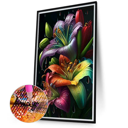 Colorful Lily Bouquet - Full Round Drill Diamond Painting 40*70CM