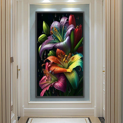 Colorful Lily Bouquet - Full Round Drill Diamond Painting 40*70CM