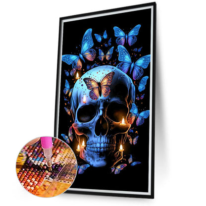 Flower Skull - Full Round Drill Diamond Painting 40*70CM