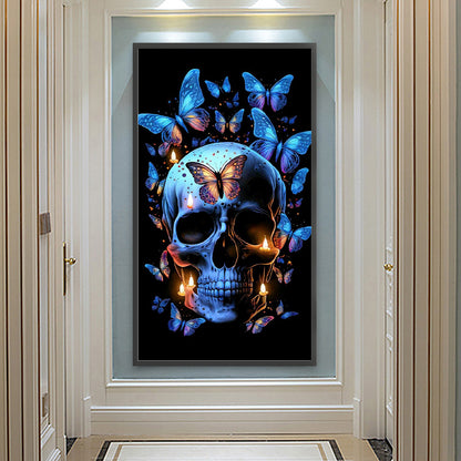 Flower Skull - Full Round Drill Diamond Painting 40*70CM