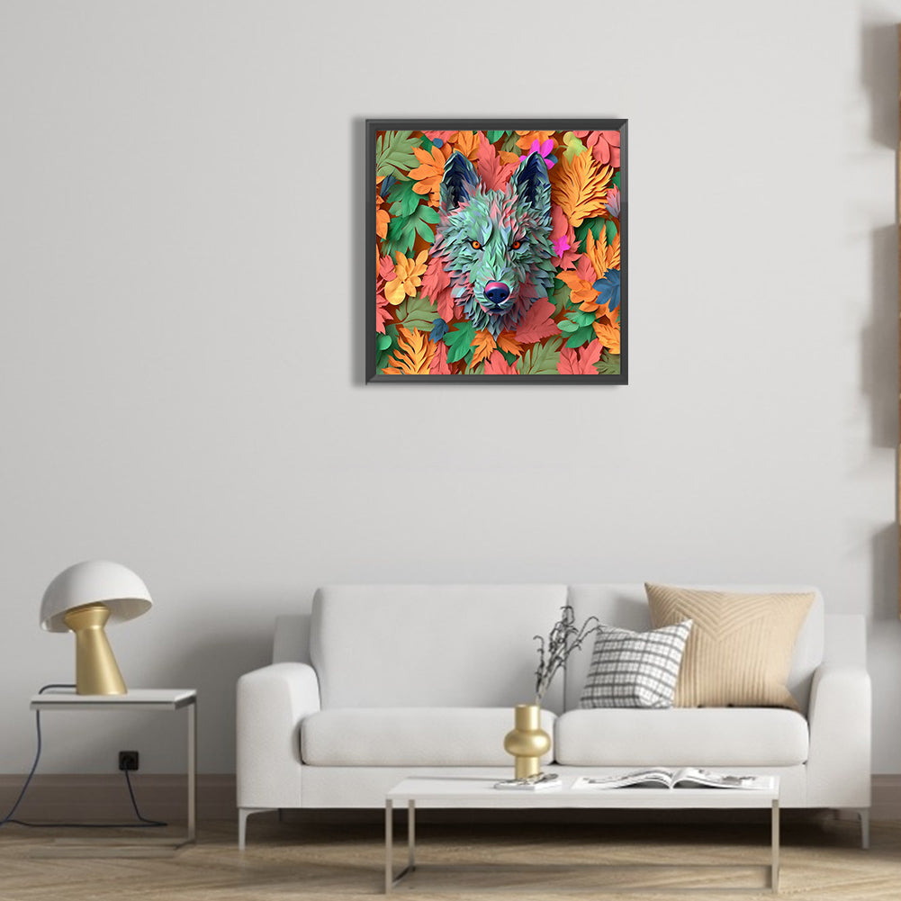 Wolf Head - Full Round Drill Diamond Painting 30*30CM