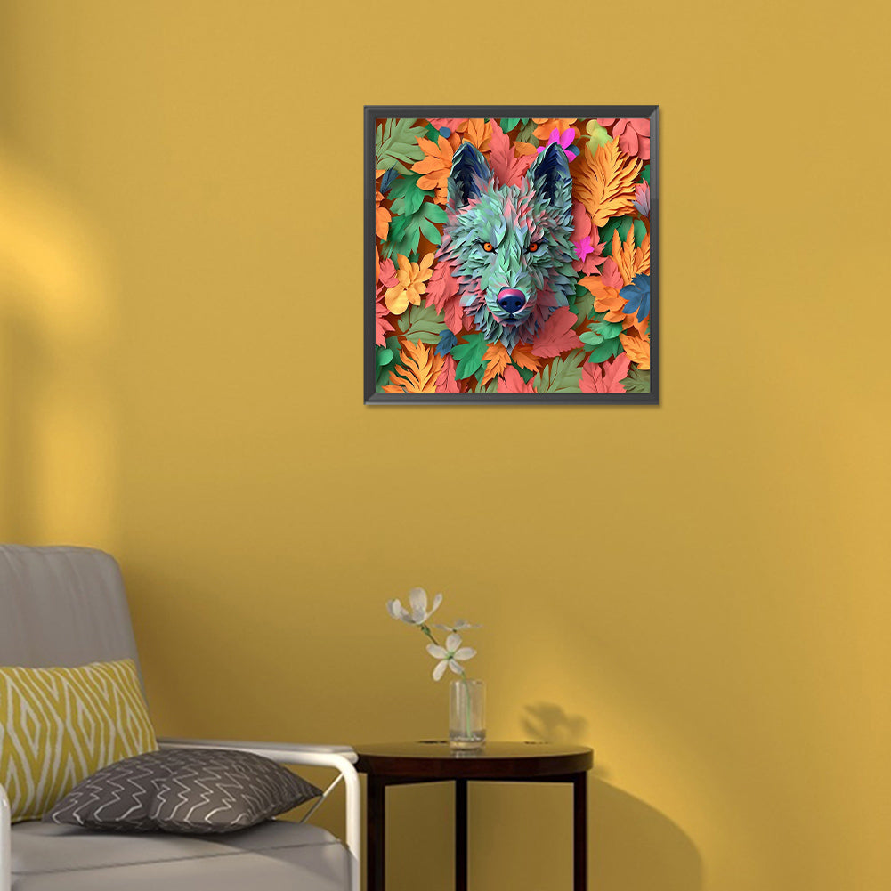 Wolf Head - Full Round Drill Diamond Painting 30*30CM