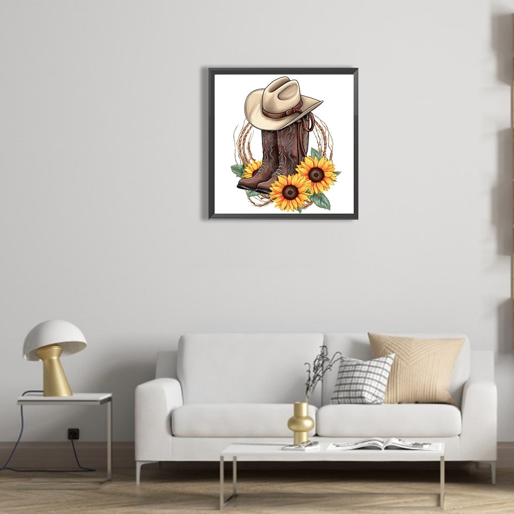 Cowboy Hat - Full Round Drill Diamond Painting 30*30CM