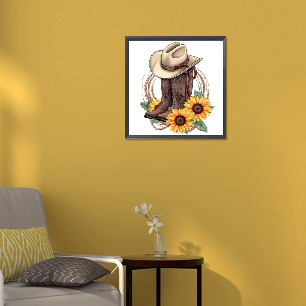 Cowboy Hat - Full Round Drill Diamond Painting 30*30CM