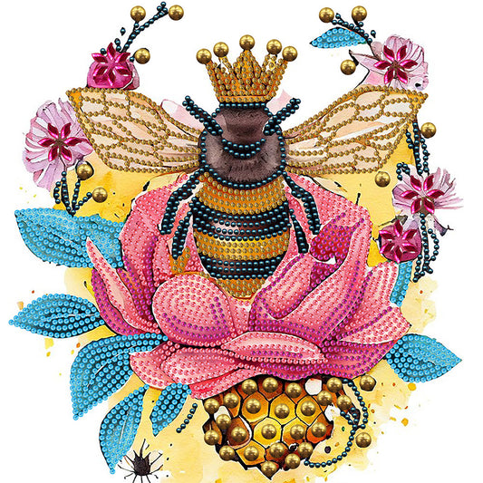 Bee And Flower - Special Shaped Drill Diamond Painting 30*30CM