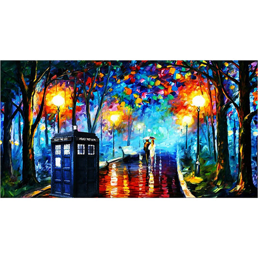Neon Rainy Night - Full Round Drill Diamond Painting 75*40cm