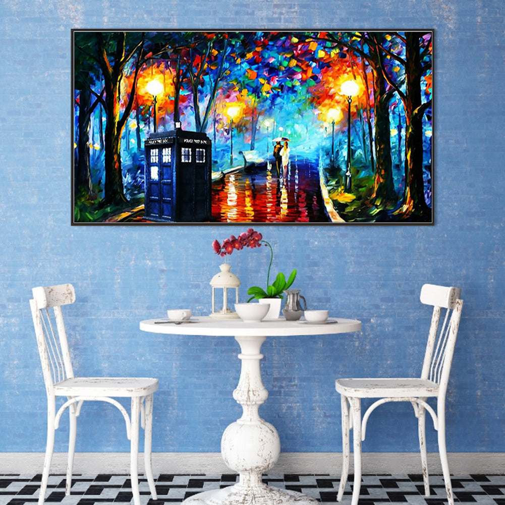 Neon Rainy Night - Full Round Drill Diamond Painting 75*40cm