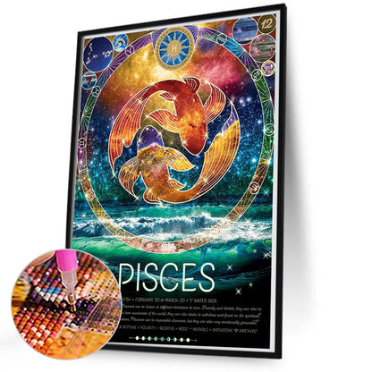 Chinese Zodiac - Pisces - Full Round Drill Diamond Painting 50*70cm