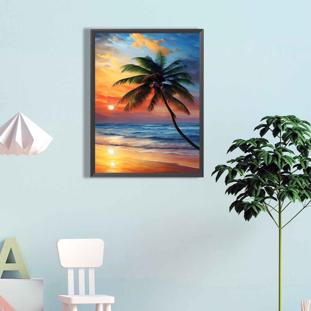 Coconut Beach - Full Round Drill Diamond Painting 40*60CM