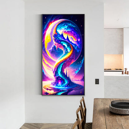 Road To The Moon - Full Round Drill Diamond Painting 40*70CM
