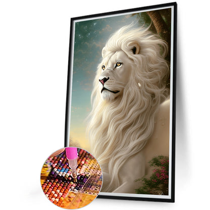 White Lion - Full Round Drill Diamond Painting 40*60CM