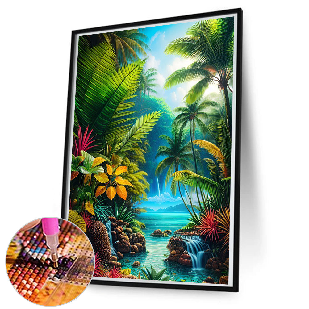Forest Landscape - Full Round Drill Diamond Painting 50*80CM