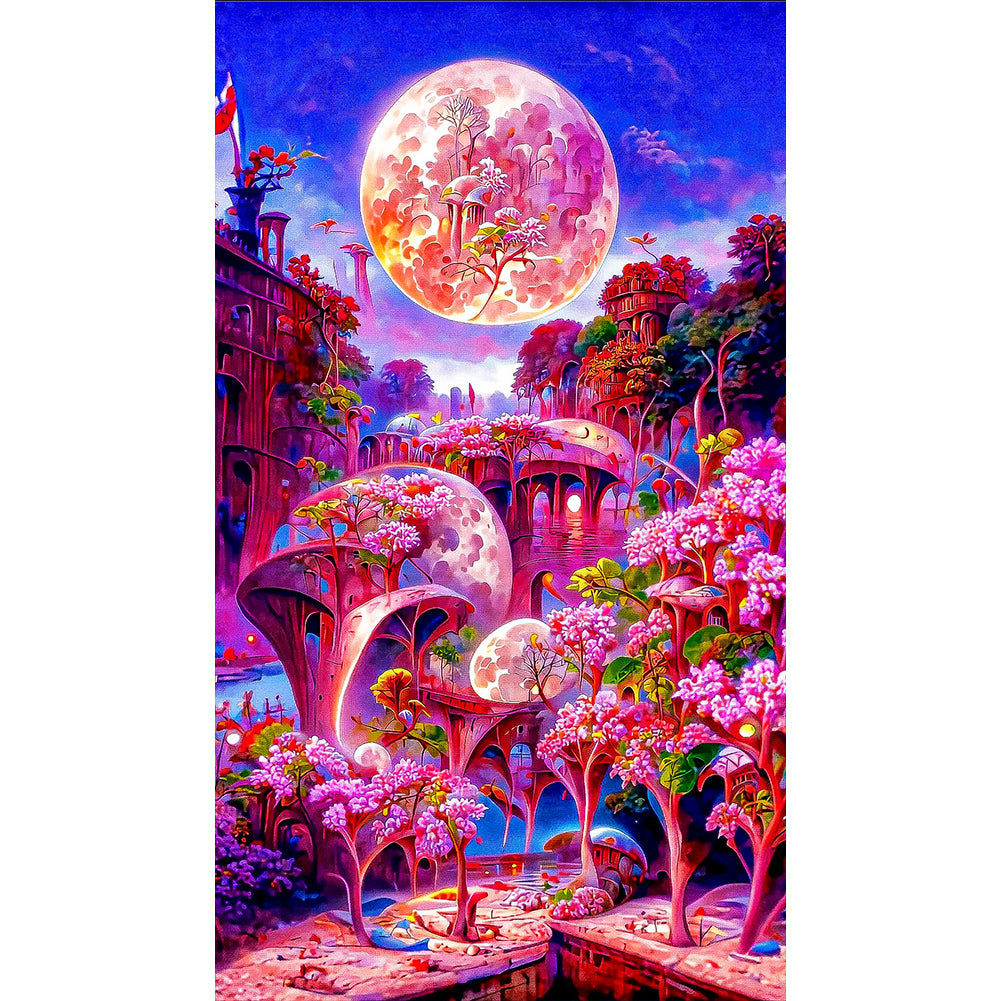 Pink Scenery - Full Round Drill Diamond Painting 40*70CM