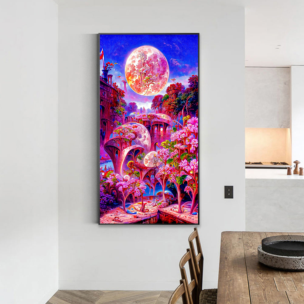 Pink Scenery - Full Round Drill Diamond Painting 40*70CM