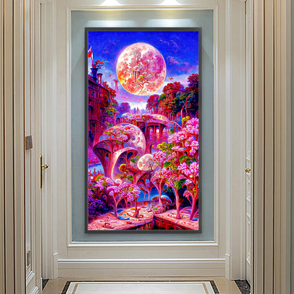 Pink Scenery - Full Round Drill Diamond Painting 40*70CM