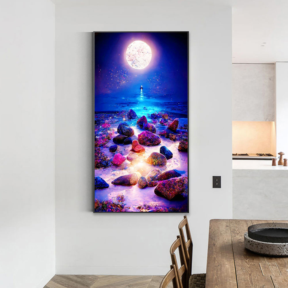 Seaside Night View - Full Round Drill Diamond Painting 40*70CM