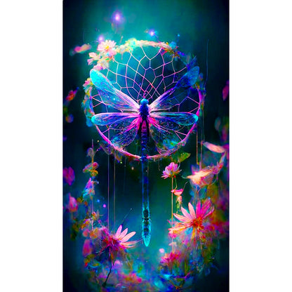 Rain And Dew Dragonfly - Full Round Drill Diamond Painting 40*70CM