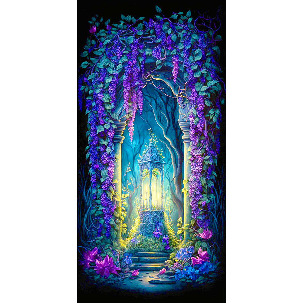 Wisteria Lamp Scene - Full Round Drill Diamond Painting 40*80CM
