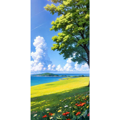 Grassland - Full Round Drill Diamond Painting 40*80CM
