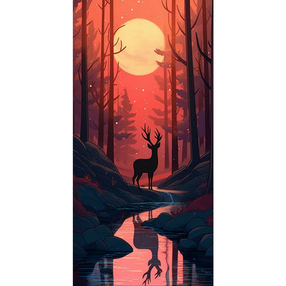 Deer Shadow In The Forest - Full Round Drill Diamond Painting 40*80CM