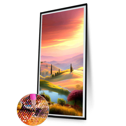 Hillside Style - Full Round Drill Diamond Painting 40*80CM