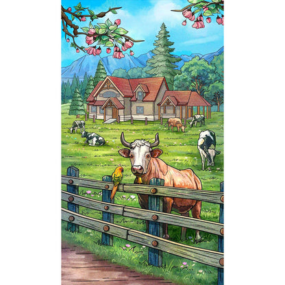 Cattle Factory - Full Round Drill Diamond Painting 40*70CM