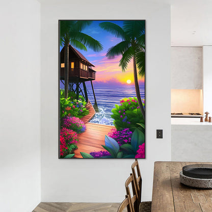 Seaside Scenery - Full Round Drill Diamond Painting 50*80CM