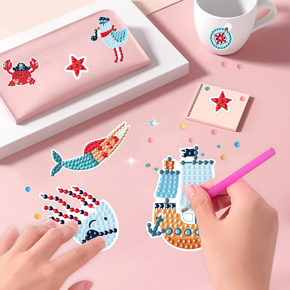 DIY Child Stickers Toy Animals Diamond Stickers Mermaid for Kids Adult Beginners