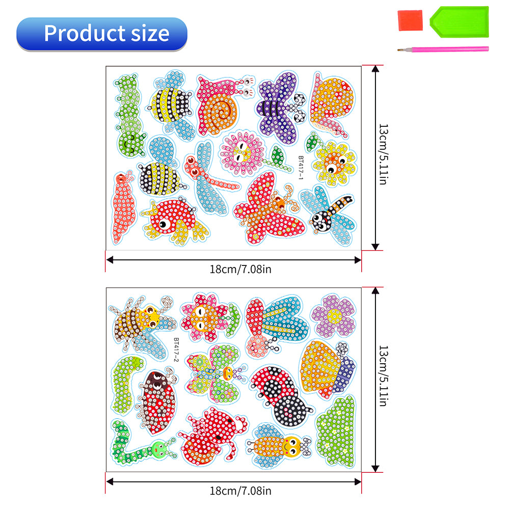 DIY Child Stickers Toy Animals Diamond Stickers Cartoon for Kids Adult Beginners