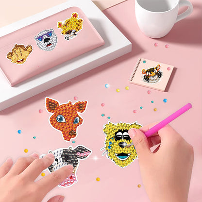 DIY Child Stickers Toy Animals Diamond Stickers Cartoon for Kids Adult Beginners