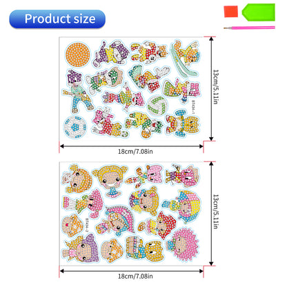DIY Child Stickers Toy Animals Diamond Stickers Cartoon for Kids Adult Beginners