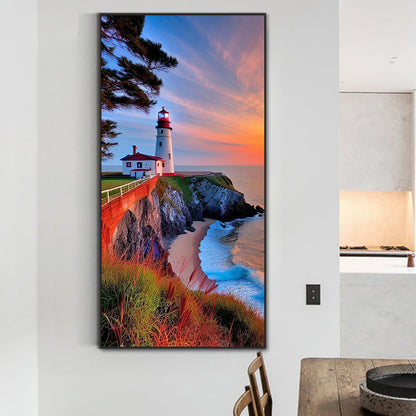 Lighthouse - Full Round Drill Diamond Painting 40*80CM