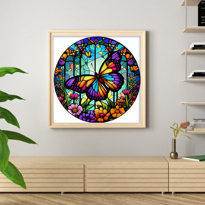 Glass Painting-Butterfly - 11CT Stamped Cross Stitch 40*40CM