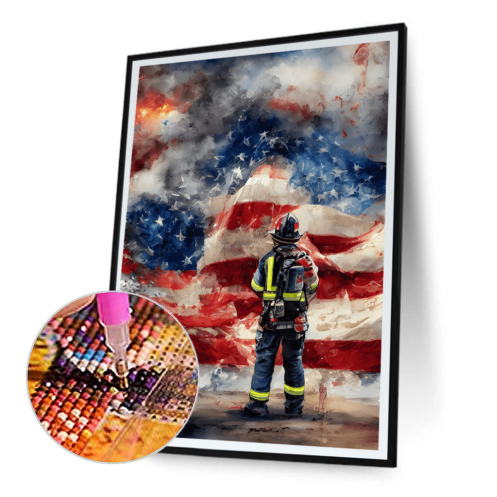 Firemen - Full Round Drill Diamond Painting 40*60CM