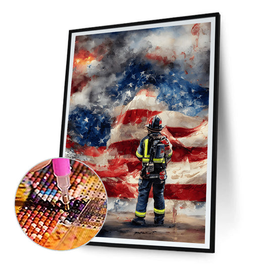 Firemen - Full Round Drill Diamond Painting 40*60CM