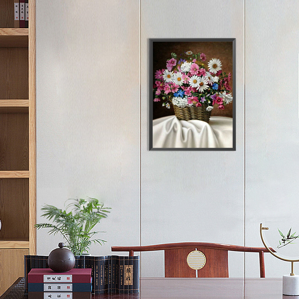 Vase Bouquet Daisies - Full Round Drill Diamond Painting 30*40CM