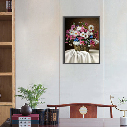 Vase Bouquet Daisies - Full Round Drill Diamond Painting 30*40CM