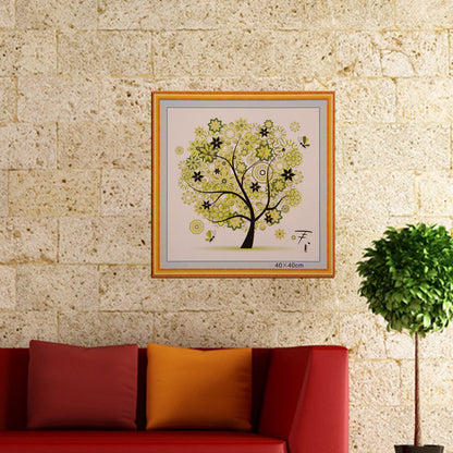 Four Season Tree 14CT Stamped Cross Stitch DIY Embroidery Canvas (Spring)