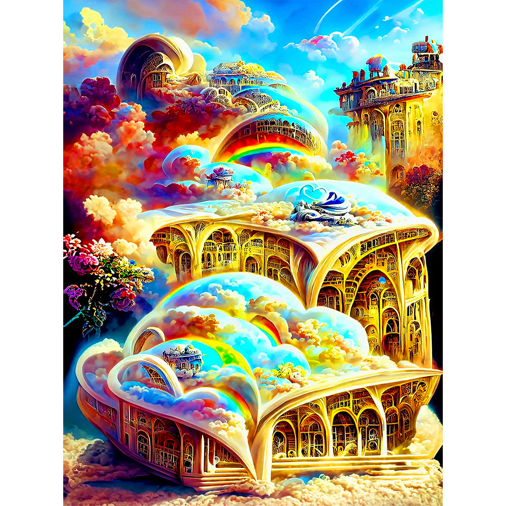 Colorful Building - Full Round Drill Diamond Painting 30*40CM