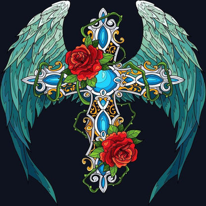 Rose Cross - Full Round Drill Diamond Painting 30*30CM