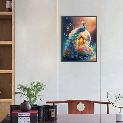 Fantasy Peacock - Full Round Drill Diamond Painting 30*40CM