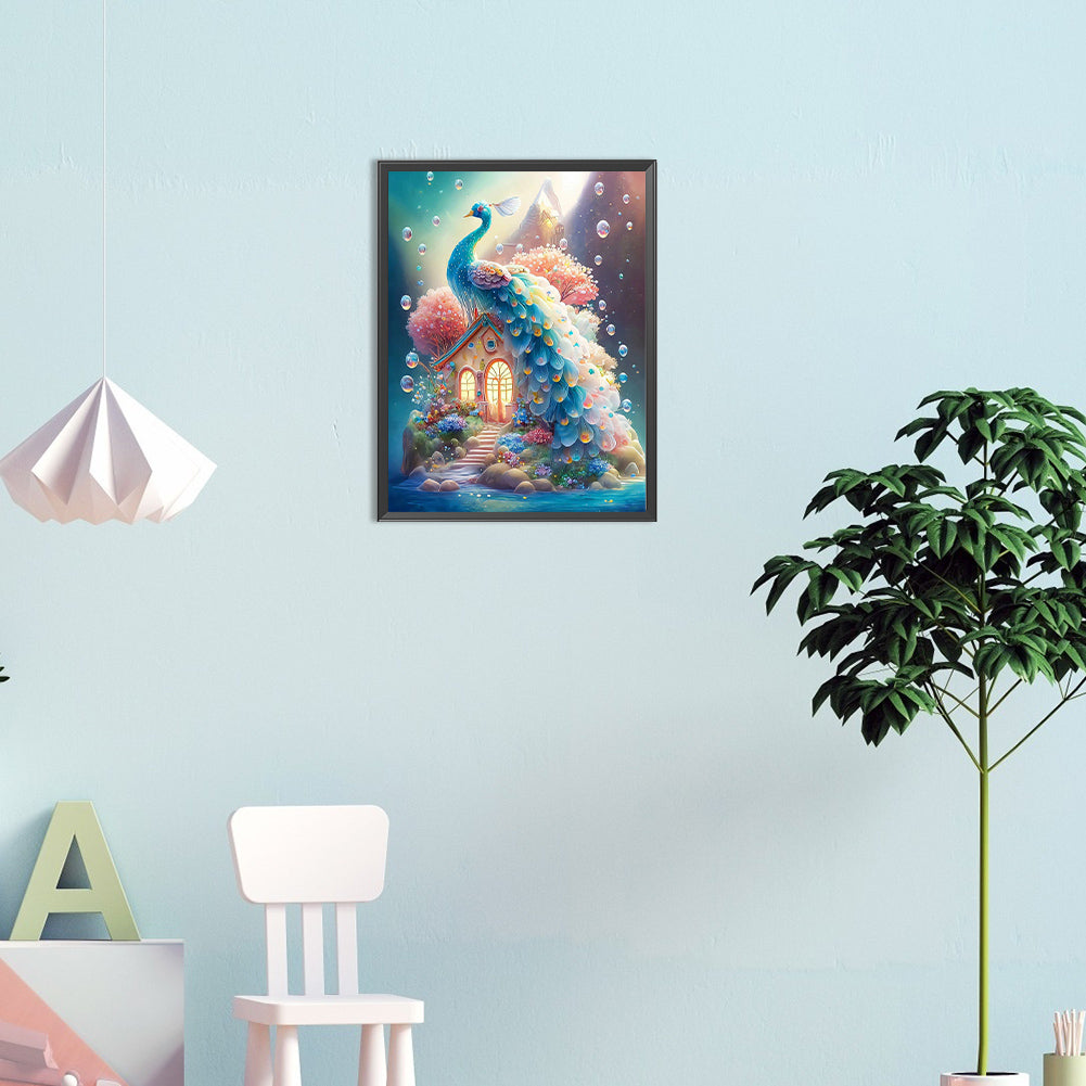 Fantasy Peacock - Full Round Drill Diamond Painting 30*40CM