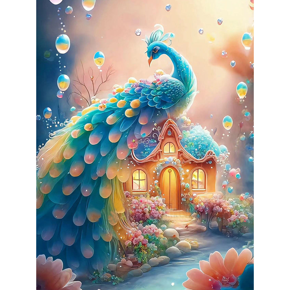 Fantasy Peacock - Full Round Drill Diamond Painting 30*40CM