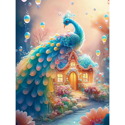 Fantasy Peacock - Full Round Drill Diamond Painting 30*40CM