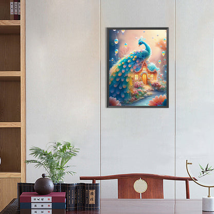 Fantasy Peacock - Full Round Drill Diamond Painting 30*40CM