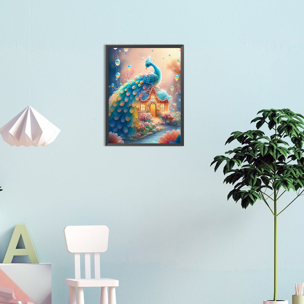 Fantasy Peacock - Full Round Drill Diamond Painting 30*40CM